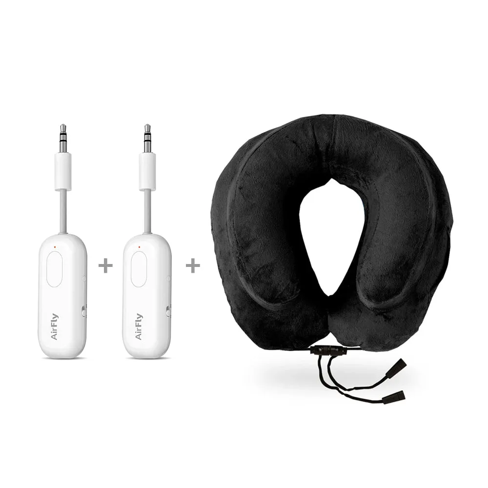 BUNDLE 2PCS TWELVE SOUTH AirFly Pro Bluetooth Dongle Transmitter V1 & CABEAU Air Evolution Inflatable Travel Neck Pillow