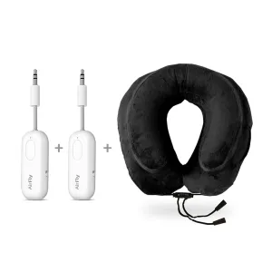 BUNDLE 2PCS TWELVE SOUTH AirFly Pro Bluetooth Dongle Transmitter V1 & CABEAU Air Evolution Inflatable Travel Neck Pillow