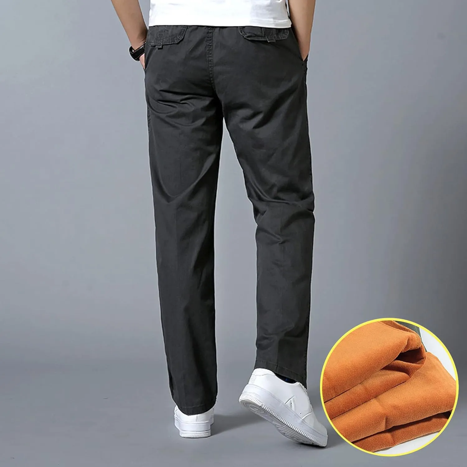 Cargo Pants for Men,Mens Pants with Pockets Cargo Joggers Fleece Sweatpants Casual Pant Chino Slim Fit Trousers