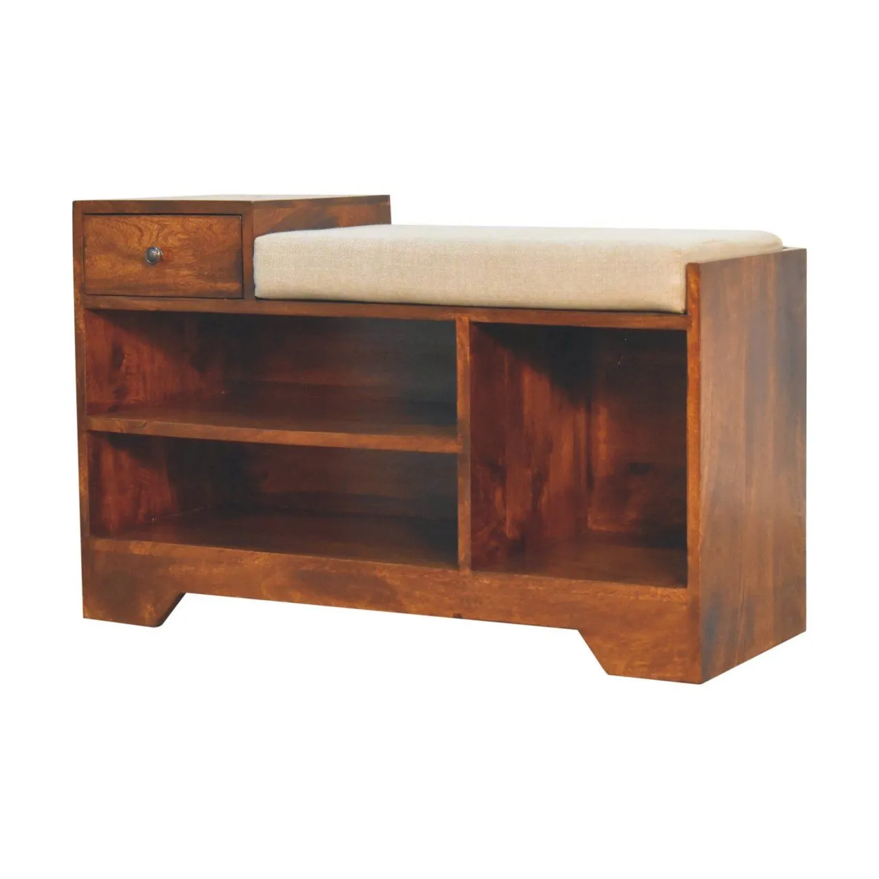 Couch.com Retreat Shoe Bench, 1 Drawer Chestnut, with Storage, Wood Construction, Dark Brown Finish by Couch.com