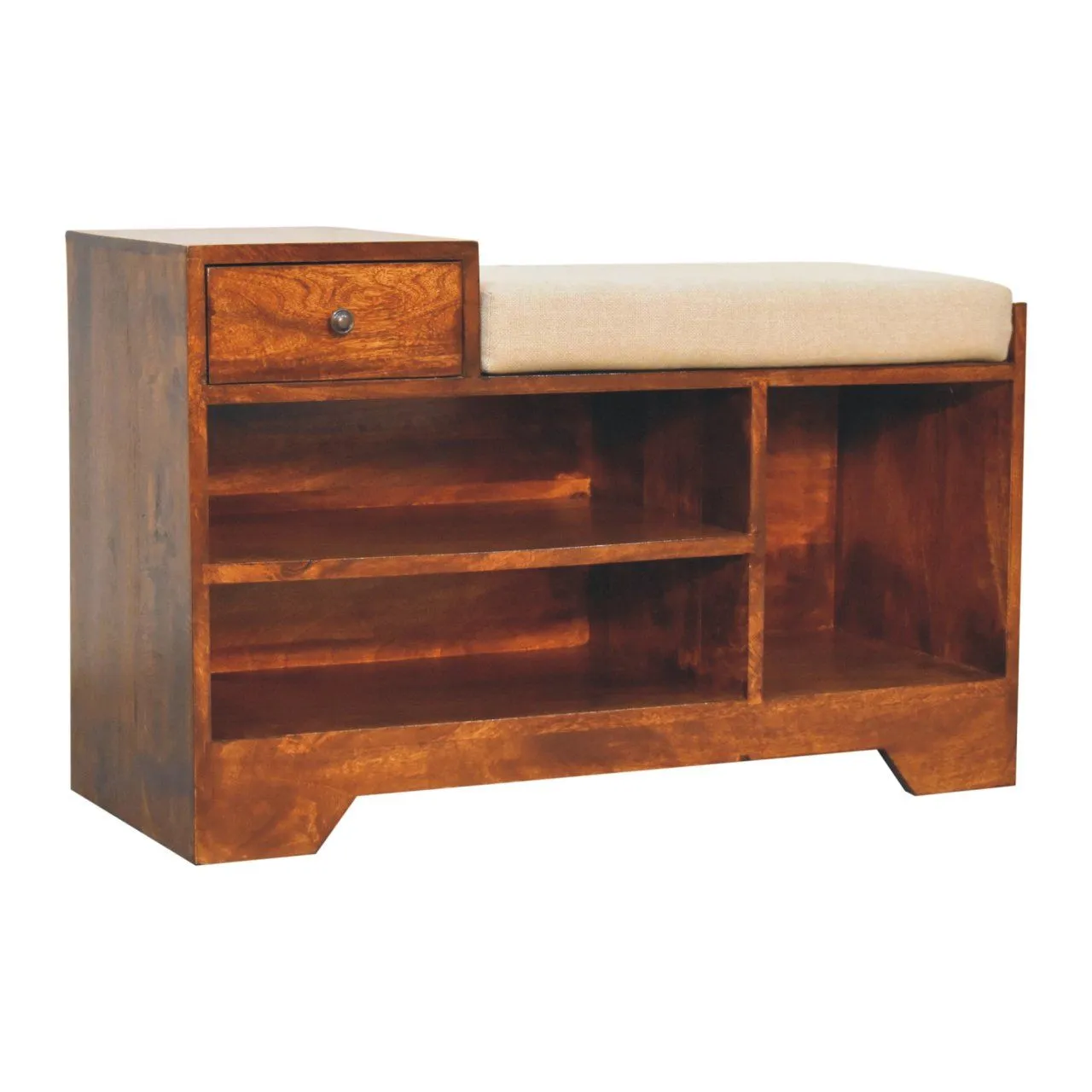 Couch.com Retreat Shoe Bench, 1 Drawer Chestnut, with Storage, Wood Construction, Dark Brown Finish by Couch.com