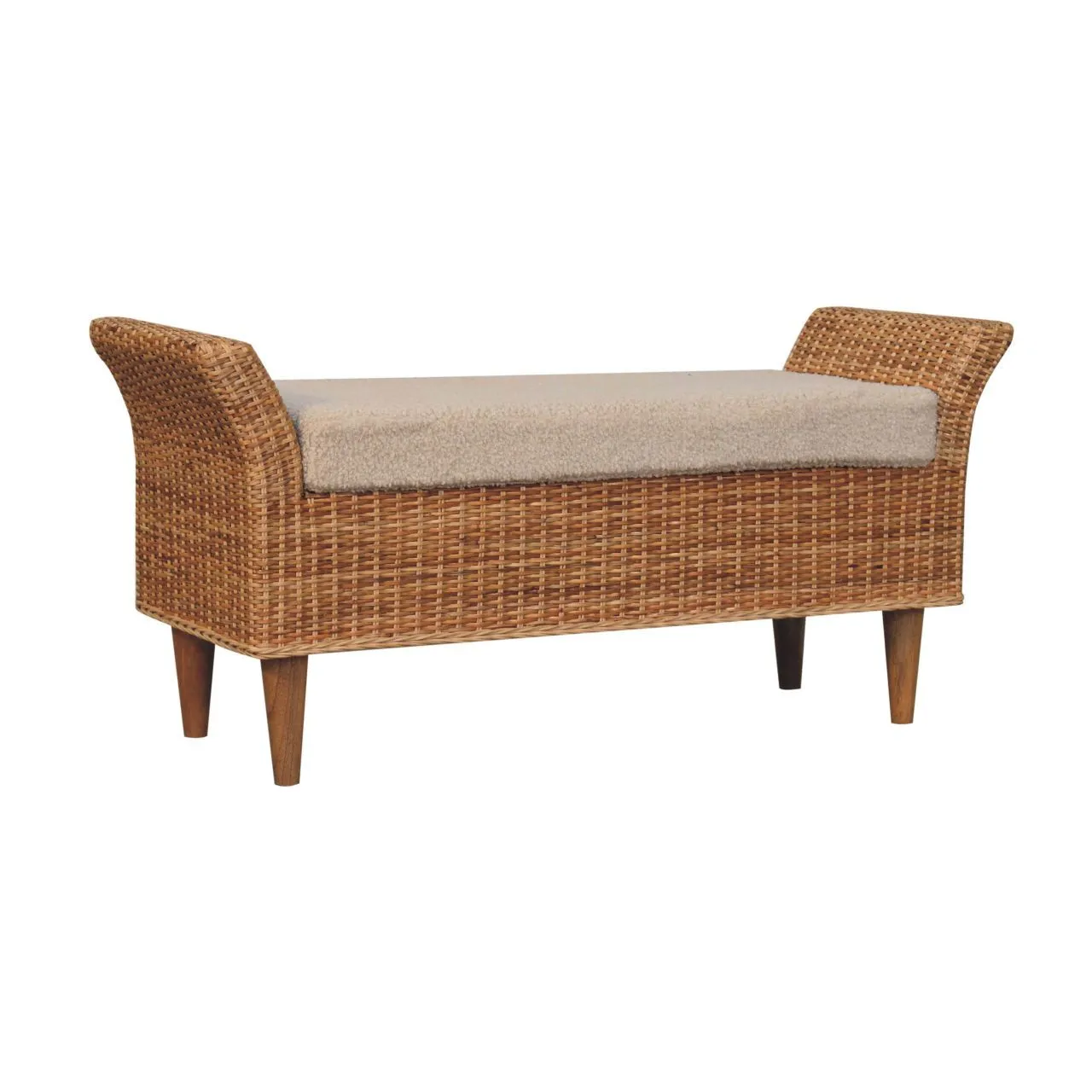 Couch.com Riviera Woven Bench Oak, Durable Design, Modern Style, Wood Construction, Light Brown Finish by Couch.com