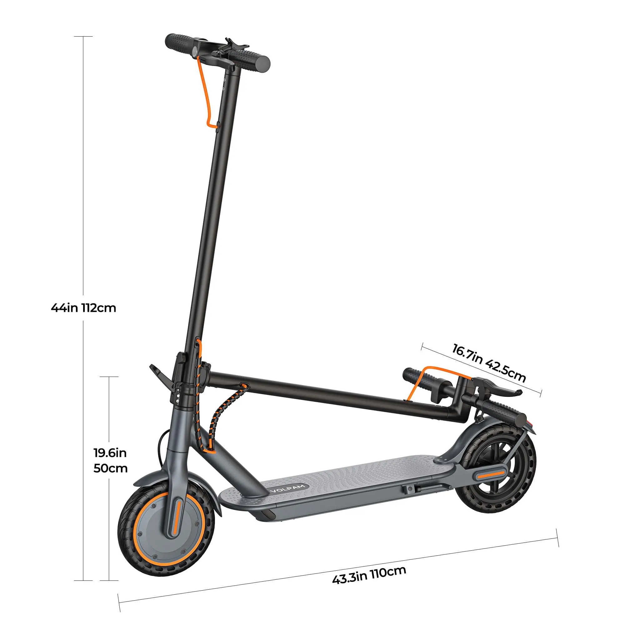 Electric Scooter, Powerful 350W Motor, 21Miles Long Range, Top Speed 19 MPH, 8.5" Solid Tires, Cruise Control, E Scooter for Adults and Teens (350W-20Miles-Orange)
