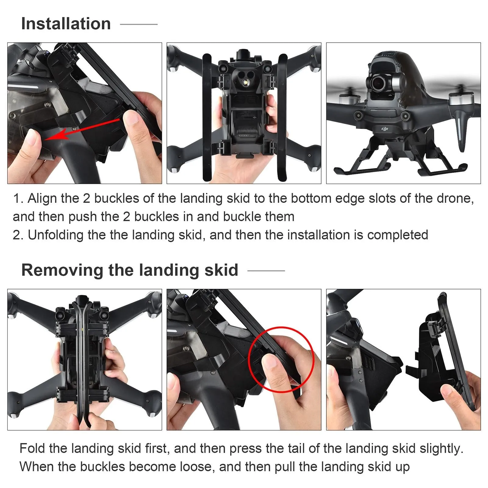 Foldable Quick Release Landing Gear for Dji Fpv - Heightened