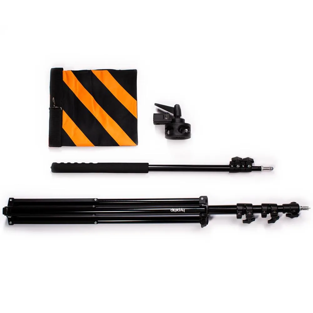 Lighting and Audio Boom Arm Set With Heavy Duty Light Stand - Bundle