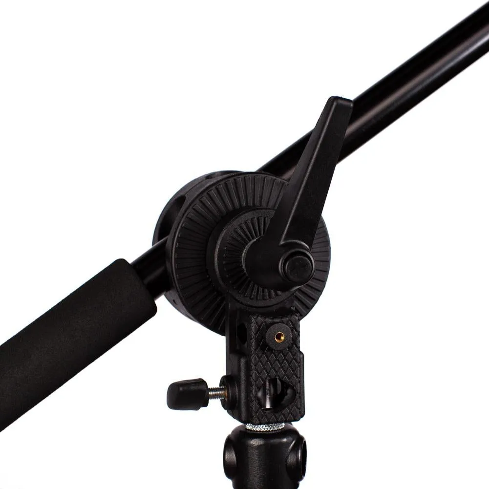 Lighting and Audio Boom Arm Set With Heavy Duty Light Stand - Bundle