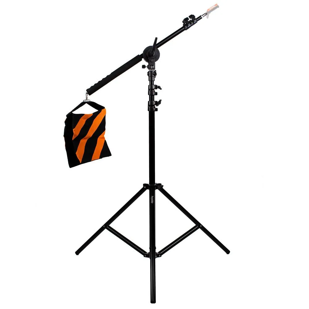 Lighting and Audio Boom Arm Set With Heavy Duty Light Stand - Bundle