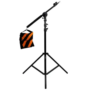 Lighting and Audio Boom Arm Set With Heavy Duty Light Stand - Bundle