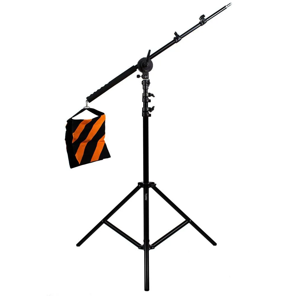 Lighting and Audio Boom Arm Set With Heavy Duty Light Stand - Bundle