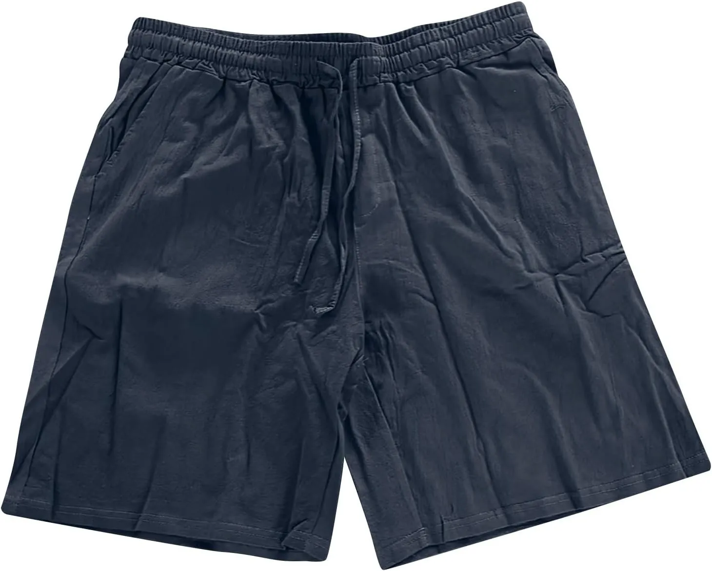 Men's Linen Shorts Casual Elastic Waist Drawstring 2025 Summer Beach Shorts