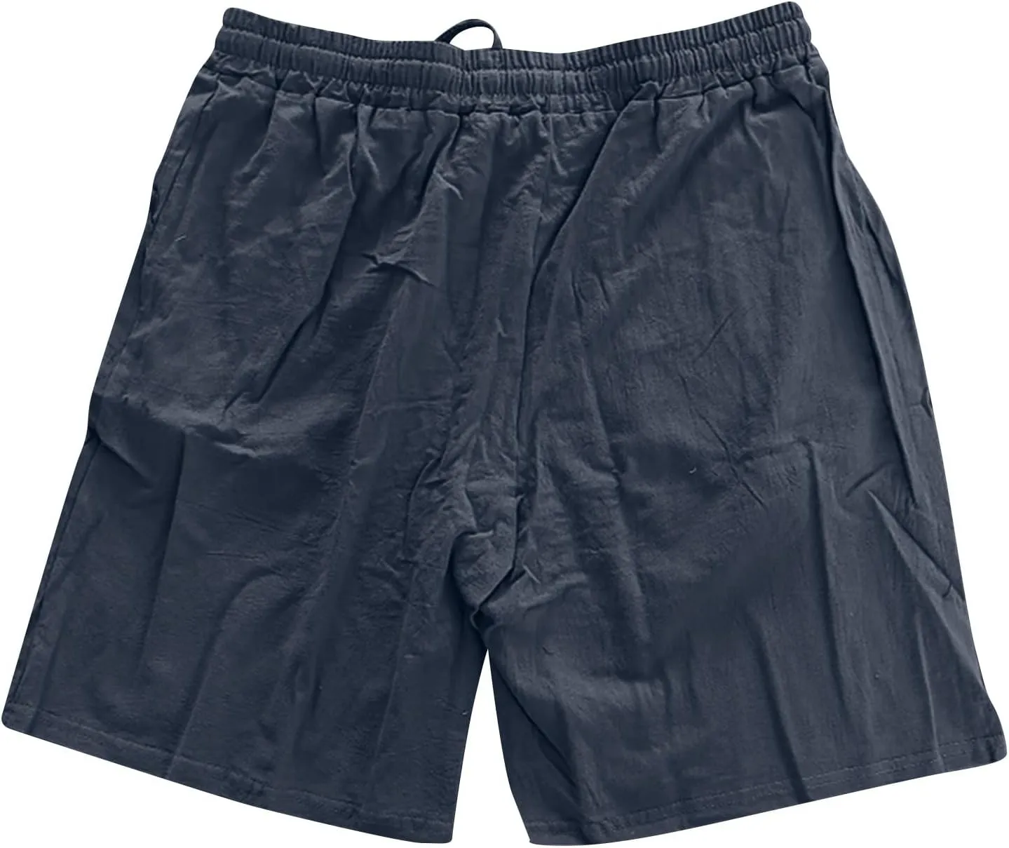 Men's Linen Shorts Casual Elastic Waist Drawstring 2025 Summer Beach Shorts
