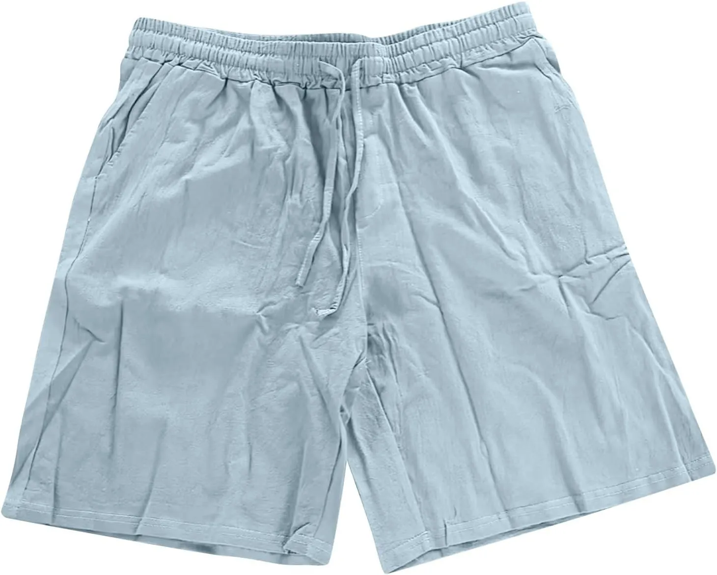 Men's Linen Shorts Casual Elastic Waist Drawstring 2025 Summer Beach Shorts
