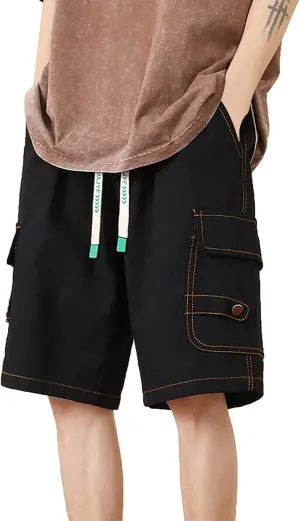 Mens Shorts Casual Stylish Comfort Stretch Hiking Shorts Drawstring Summer Beach Stretch Twill Chino Golf Shorts