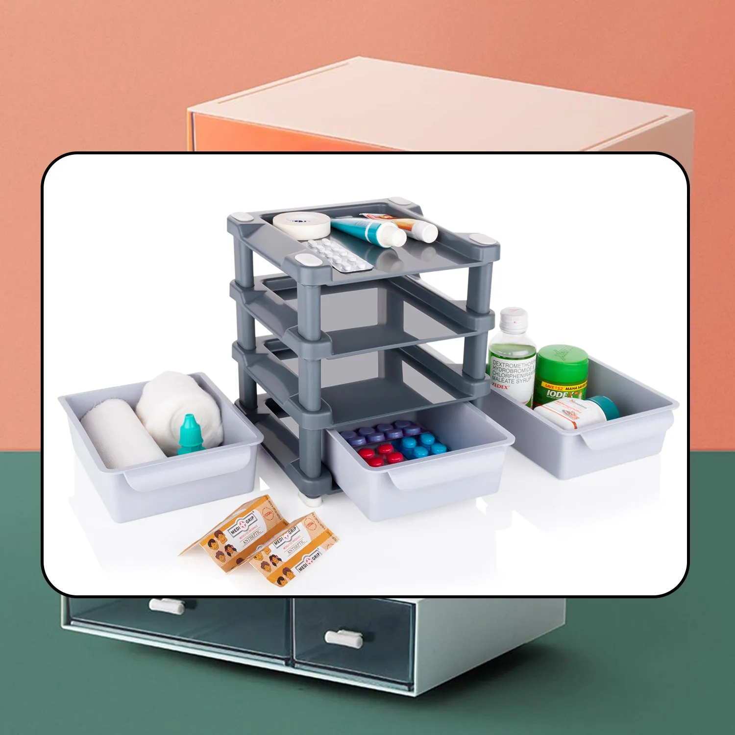 Mini 3 Layer Drawer Used for storing makeup equipments and kits used by womens and ladies.