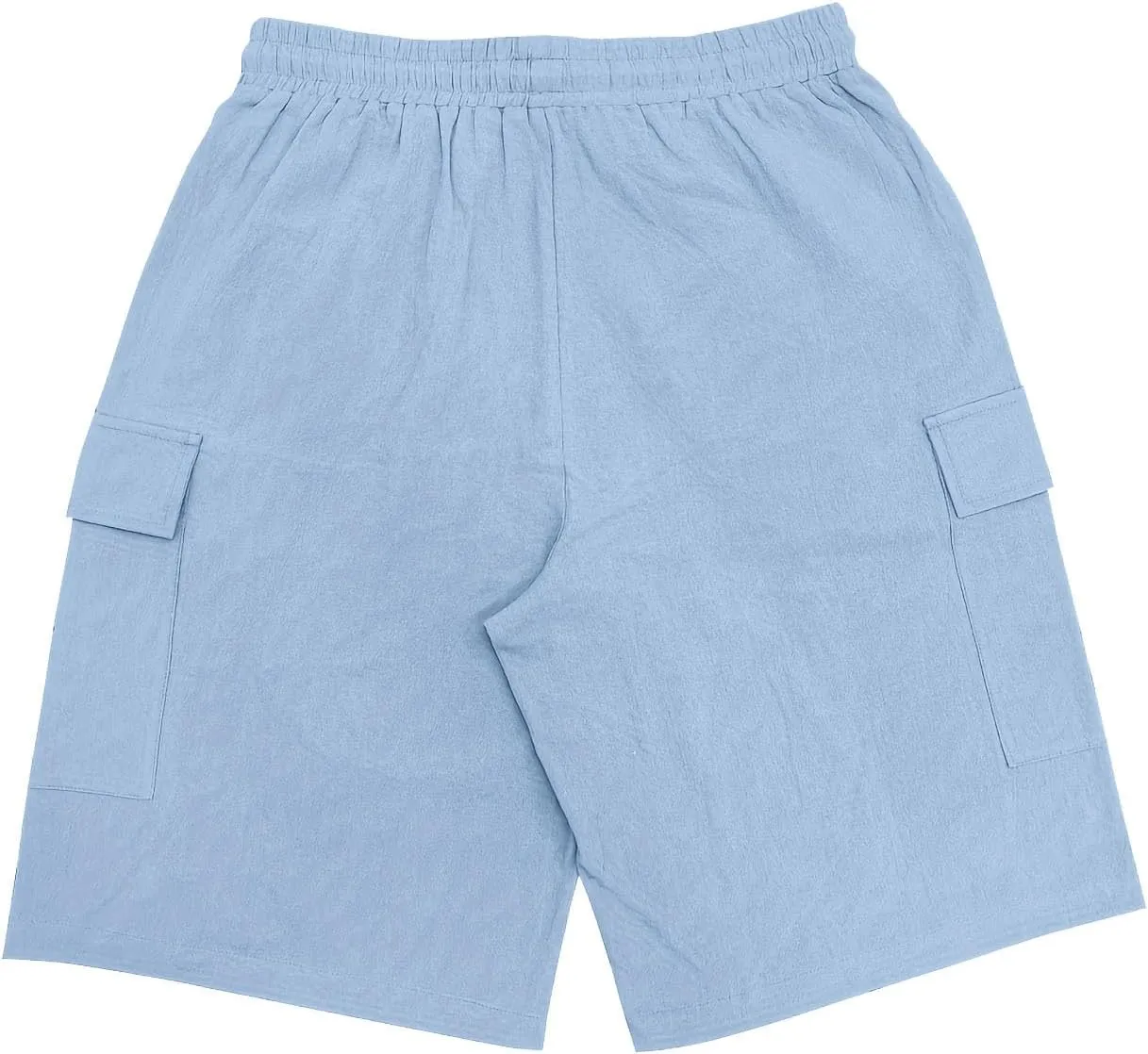 Muscularfit Mens Cotton Linen Shorts Casual Fashion Solid Drawstring Elastic Waist Shorts Summer Outdoor Vacation Beach Pants