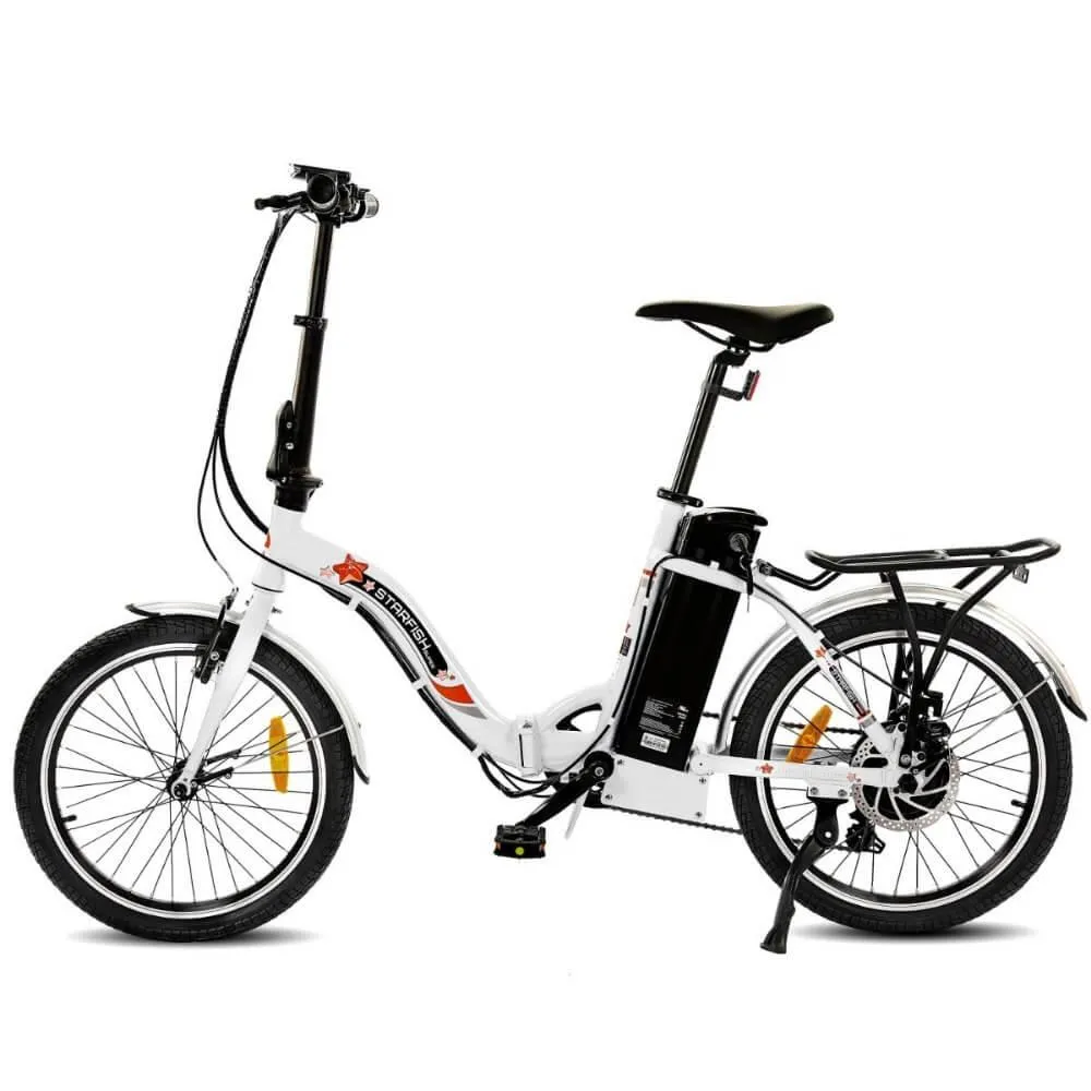 UL Certified-Ecotric Starfish 20 inches portable and folding electric bike - White
