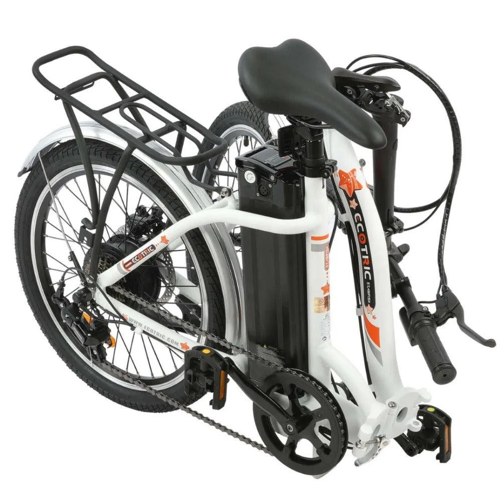 UL Certified-Ecotric Starfish 20 inches portable and folding electric bike - White