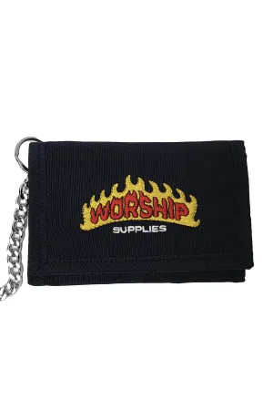 WORSHIP SUPPLIES REST STOP VELCRO FOLDING WALLET - BLACK